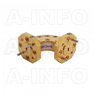 10WEB-20-20-10_Cu WR10 Radius Bend Waveguide E-Plane 75-110GHz with Two Rectangular Waveguide Interfaces