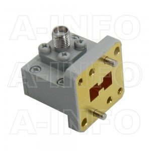 110DRWCAS_Cu Right Angle Double Ridge Waveguide to Coaxial Adapter 11-26.5GHz WRD110 to SMA Female