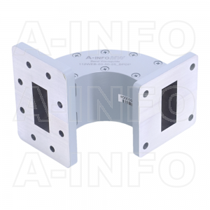 112WEB-50-50-25_BPDP WR112 Radius Bend Waveguide E-Plane 7.05-10GHz with Two Rectangular Waveguide Interfaces