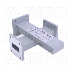 112WL+C-40 WR112 Waveguide Cross Coupler WL+C-XX Type 7.05-10GHz 40dB Coupling with Three Rectangular Waveguide Interfaces 