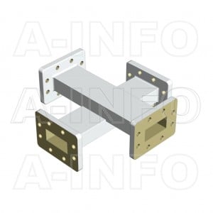 137W+C-40 WR137 Waveguide Cross Coupler W+C-XX Type 5.85-8.2GHz 40dB Coupling with Four Rectangular Waveguide Interfaces 