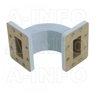137WEB-60-60-30 WR137 Radius Bend Waveguide E-Plane 5.85-8.2GHz with Two Rectangular Waveguide Interfaces