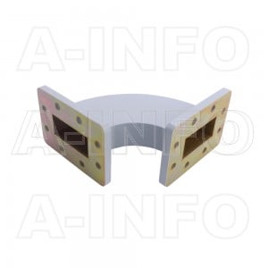 159WHB-80-80-40 WR159 Radius Bend Waveguide H-Plane 4.9-7.05GHz with Two Rectangular Waveguide Interfaces
