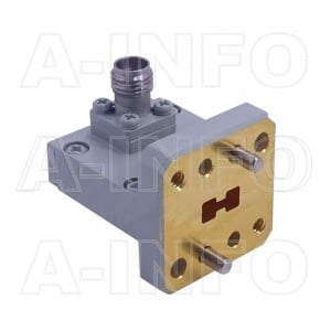 180DRWCA2.4_Cu_F13 Right Angle Double Ridge Waveguide to Coaxial Adapter 18-40GHz WRD180 to 2.4mm Female