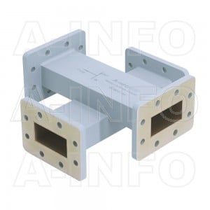 187W+C-30 WR187 Waveguide Cross Coupler W+C-XX Type 3.95-5.85GHz 30dB Coupling with Four Rectangular Waveguide Interfaces 