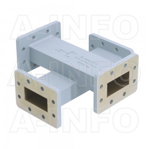 187W+C-50 WR187 Waveguide Cross Coupler W+C-XX Type 3.95-5.85GHz 50dB Coupling with Four Rectangular Waveguide Interfaces 