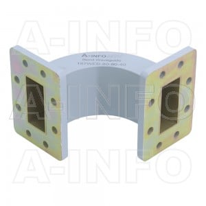 187WEB-80-80-40 WR187 Radius Bend Waveguide E-Plane 3.95-5.85GHz with Two Rectangular Waveguide Interfaces