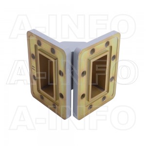 187WTEB-40-40_DMDM WR187 Miter Bend Waveguide E-Plane 3.95-5.85GHz with Two Rectangular Waveguide Interfaces