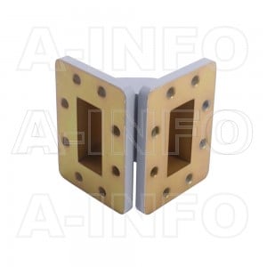 187WTEB-40-40 WR187 Miter Bend Waveguide E-Plane 3.95-5.85GHz with Two Rectangular Waveguide Interfaces
