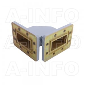 187WTHB-55-55_DMDM WR187 Miter Bend Waveguide H-Plane 3.95-5.85GHz with Two Rectangular Waveguide Interfaces