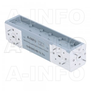19WDXCHB-10_Cu WR19 Waveguide High Directional Coupler WDXCHB-XX Type H-Plane Bend 40-60GHz 10dB Coupling with Four Rectangular Waveguide Interfaces 