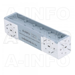 19WDXCHB-40_Cu WR19 Waveguide High Directional Coupler WDXCHB-XX Type H-Plane Bend 40-60GHz 40dB Coupling with Four Rectangular Waveguide Interfaces 