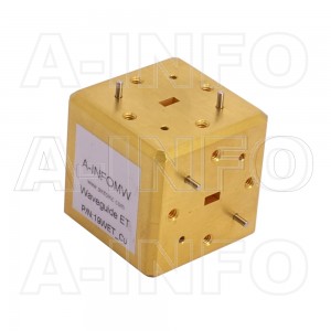 19WET_Cu WR19 Waveguide E-Plane Tee 40-60GHz with Three Rectangular Waveguide Interfaces