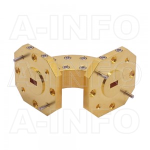 19WHB-25-25-10_Cu WR19 Radius Bend Waveguide H-Plane 40-60GHz with Two Rectangular Waveguide Interfaces
