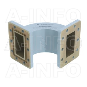 229WEB-80-80-40_DPDM WR229 Radius Bend Waveguide E-Plane 3.3-4.9GHz with Two Rectangular Waveguide Interfaces