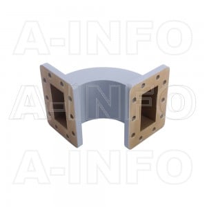 229WEB-80-80-40 WR229 Radius Bend Waveguide E-Plane 3.3-4.9GHz with Two Rectangular Waveguide Interfaces