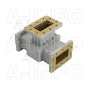 229WET WR229 Waveguide E-Plane Tee 3.3-4.9GHz with Three Rectangular Waveguide Interfaces