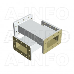 284W+C-50 WR284 Waveguide Cross Coupler W+C-XX Type 2.6-3.95GHz 50dB Coupling with Four Rectangular Waveguide Interfaces 