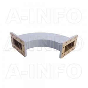 284WHB-297.5-331.4-70_DMDM WR284 Radius Bend Waveguide H-Plane 2.6-3.95GHz with Two Rectangular Waveguide Interfaces
