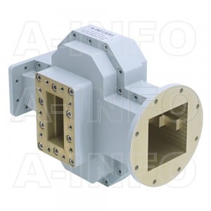 284WOMTS72.14-02 WR284 Waveguide Ortho-Mode Transducer(OMT) 2.6-3.95GHz 72.14mm(2.842inch) Square Waveguide Common Port