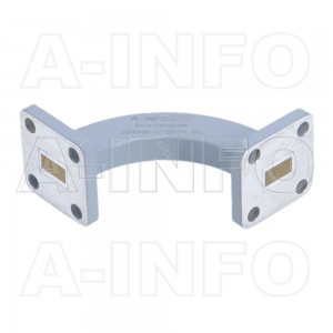 28WHB-30-30-15_Cu WR28 Radius Bend Waveguide H-Plane 26.5-40GHz with Two Rectangular Waveguide Interfaces