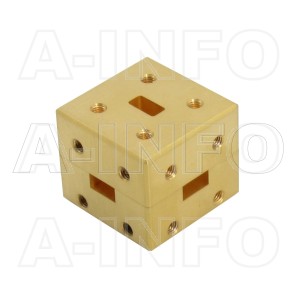 28WMT_Cu_PM2 WR28 Waveguide Magic Tee 26.5-40GHz with Four Rectangular Waveguide Interfaces