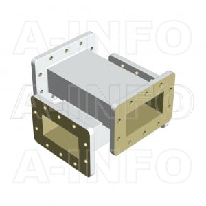 340W+C-60 WR340 Waveguide Cross Coupler W+C-XX Type 2.2-3.3GHz 60dB Coupling with Four Rectangular Waveguide Interfaces 