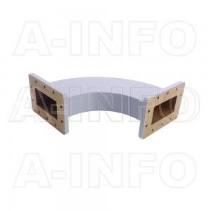 340WHB-180-180-100 WR340 Radius Bend Waveguide H-Plane 2.2-3.3GHz with Two Rectangular Waveguide Interfaces