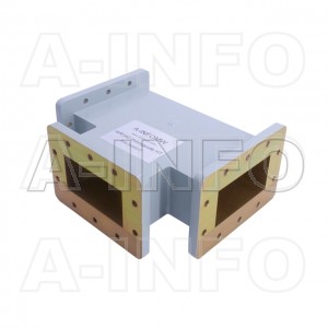650WHT WR650 Waveguide H-Plane Tee 1.12-1.7GHz with Three Rectangular Waveguide Interfaces