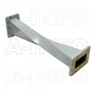 340WTA-500 WR340 Rectangular Twist Waveguide 2.2-3.3GHz with Two Rectangular Waveguide Interfaces