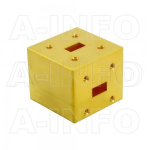 34WET_Cu WR34 Waveguide E-Plane Tee 22-33GHz with Three Rectangular Waveguide Interfaces