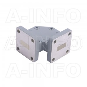 34WTHB-20-20_Cu WR34 Miter Bend Waveguide H-Plane 22-33GHz with Two Rectangular Waveguide Interfaces
