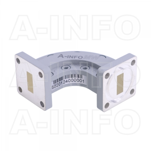 42WEB-30-30-15_Cu_BPBM WR42 Radius Bend Waveguide E-Plane 18-26.5GHz with Two Rectangular Waveguide Interfaces