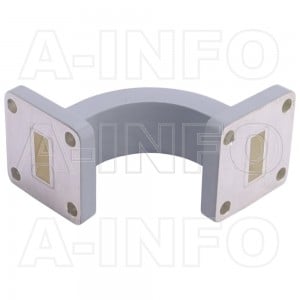 42WEB-30-30-15_Cu WR42 Radius Bend Waveguide E-Plane 18-26.5GHz with Two Rectangular Waveguide Interfaces