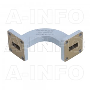 42WHB-35-35-20 WR42 Radius Bend Waveguide H-Plane 18-26.5GHz with Two Rectangular Waveguide Interfaces
