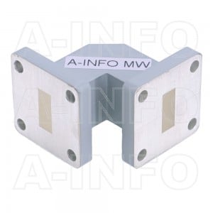 42WTEB-20-20_Cu WR42 Miter Bend Waveguide E-Plane 18-26.5GHz with Two Rectangular Waveguide Interfaces