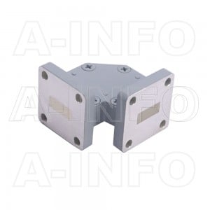 42WTHB-20-20_Cu WR42 Miter Bend Waveguide H-Plane 18-26.5GHz with Two Rectangular Waveguide Interfaces