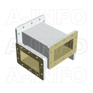 430W+C-50 WR430 Waveguide Cross Coupler W+C-XX Type 1.7-2.6GHz 50dB Coupling with Four Rectangular Waveguide Interfaces 