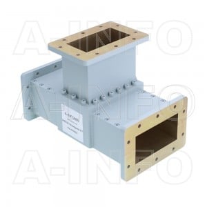430WET WR430 Waveguide E-Plane Tee 1.7-2.6GHz with Three Rectangular Waveguide Interfaces