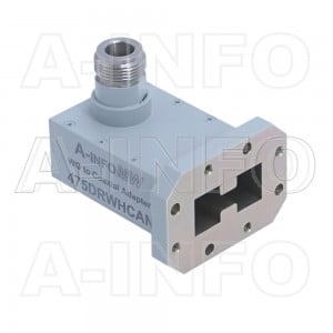 475DRWHCAN Right Angle High Power Double Ridge Waveguide to Coaxial Adapter 4.75-11GHz WRD475 to N Type Female