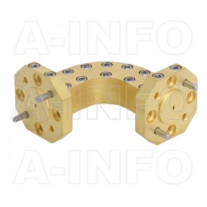 4WEB-25-25-10_Cu WR4 Radius Bend Waveguide E-Plane 170-260GHz with Two Rectangular Waveguide Interfaces