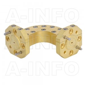 4WHB-25-25-10_Cu WR4 Radius Bend Waveguide H-Plane 170-260GHz with Two Rectangular Waveguide Interfaces