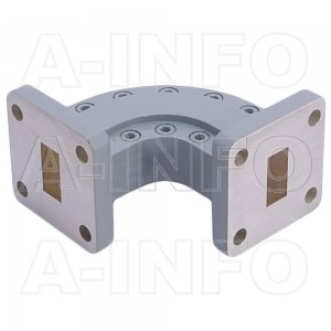51WEB-35-35-15_Cu WR51 Radius Bend Waveguide E-Plane 15-22GHz with Two Rectangular Waveguide Interfaces
