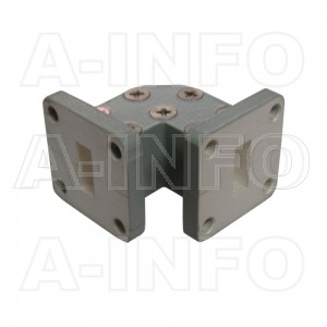 51WTEB-20-20_Cu WR51 Miter Bend Waveguide E-Plane 15-22GHz with Two Rectangular Waveguide Interfaces