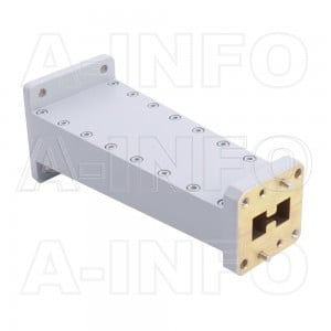580D112WA-114.3 Double Ridge to Rectangular Waveguide Transition 7.05-10GHz 114.3mm(4.5inch) WRD580 to WR112
