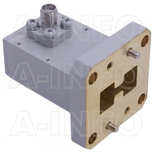 580DRWCAS_Cu Right Angle Double Ridge Waveguide to Coaxial Adapter 5.8-16GHz WRD580 to SMA Female