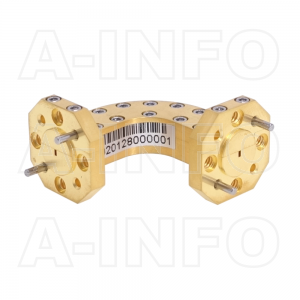 5WEB-25-25-10_Cu WR5 Radius Bend Waveguide E-Plane 140-220GHz with Two Rectangular Waveguide Interfaces