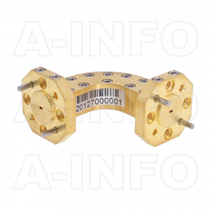 5WHB-25-25-10_Cu WR5 Radius Bend Waveguide H-Plane 140-220GHz with Two Rectangular Waveguide Interfaces