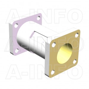 62C21.5WA-50.8 Circular to Rectangular Waveguide Transition 12.4-15GHz 50.8mm(2inch) C21.5 to WR62