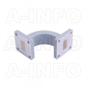 62WEB-40-40-20_Cu WR62 Radius Bend Waveguide E-Plane 12.4-18GHz with Two Rectangular Waveguide Interfaces